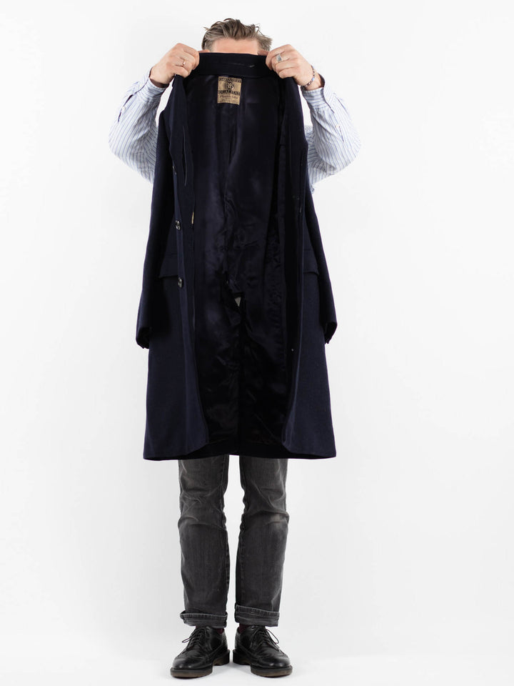 Vintage 70's Men Wool Coat in BlueZ1754