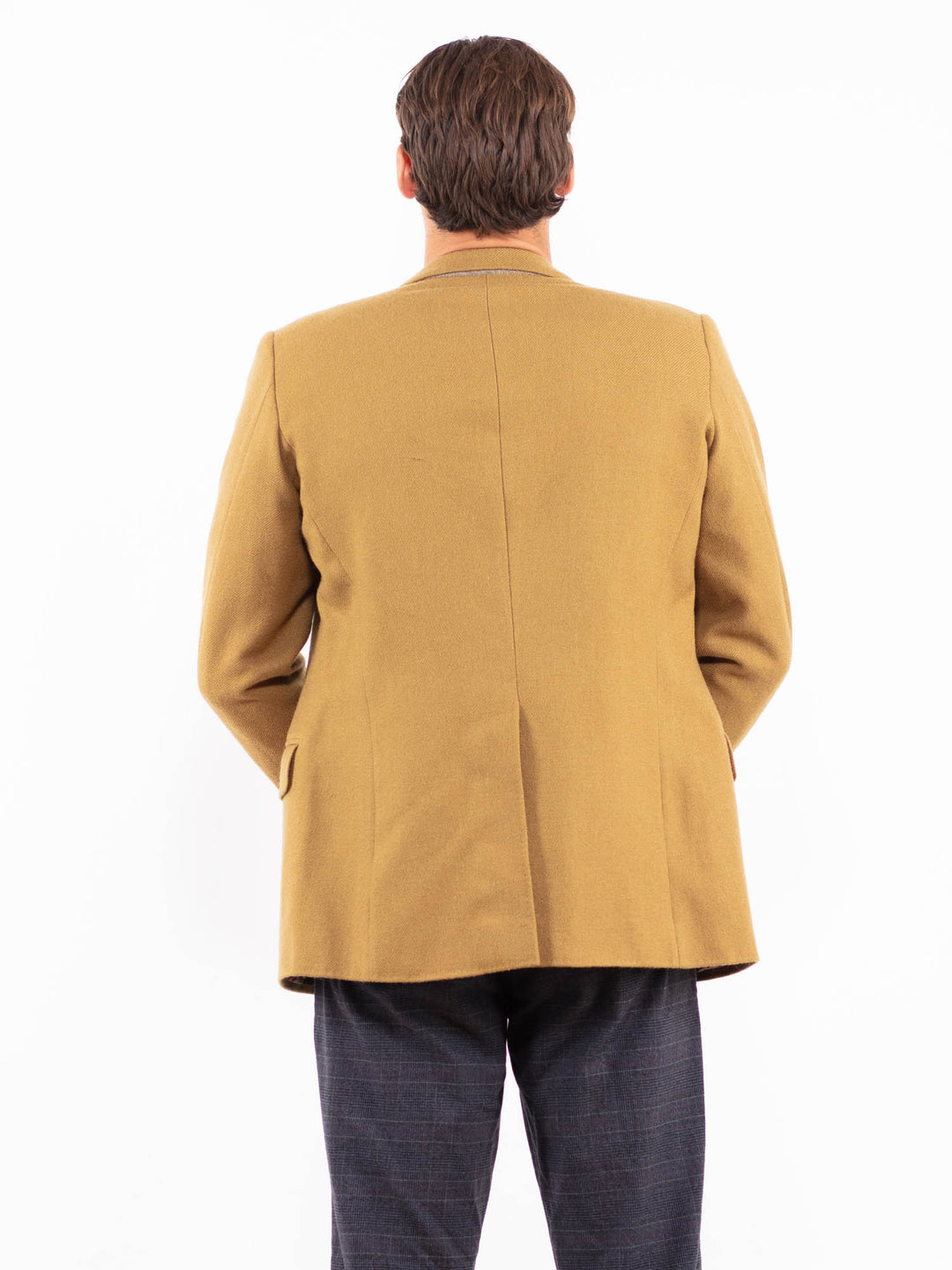 Vintage 70's Men Wool Blazer Jacket in Olive Green