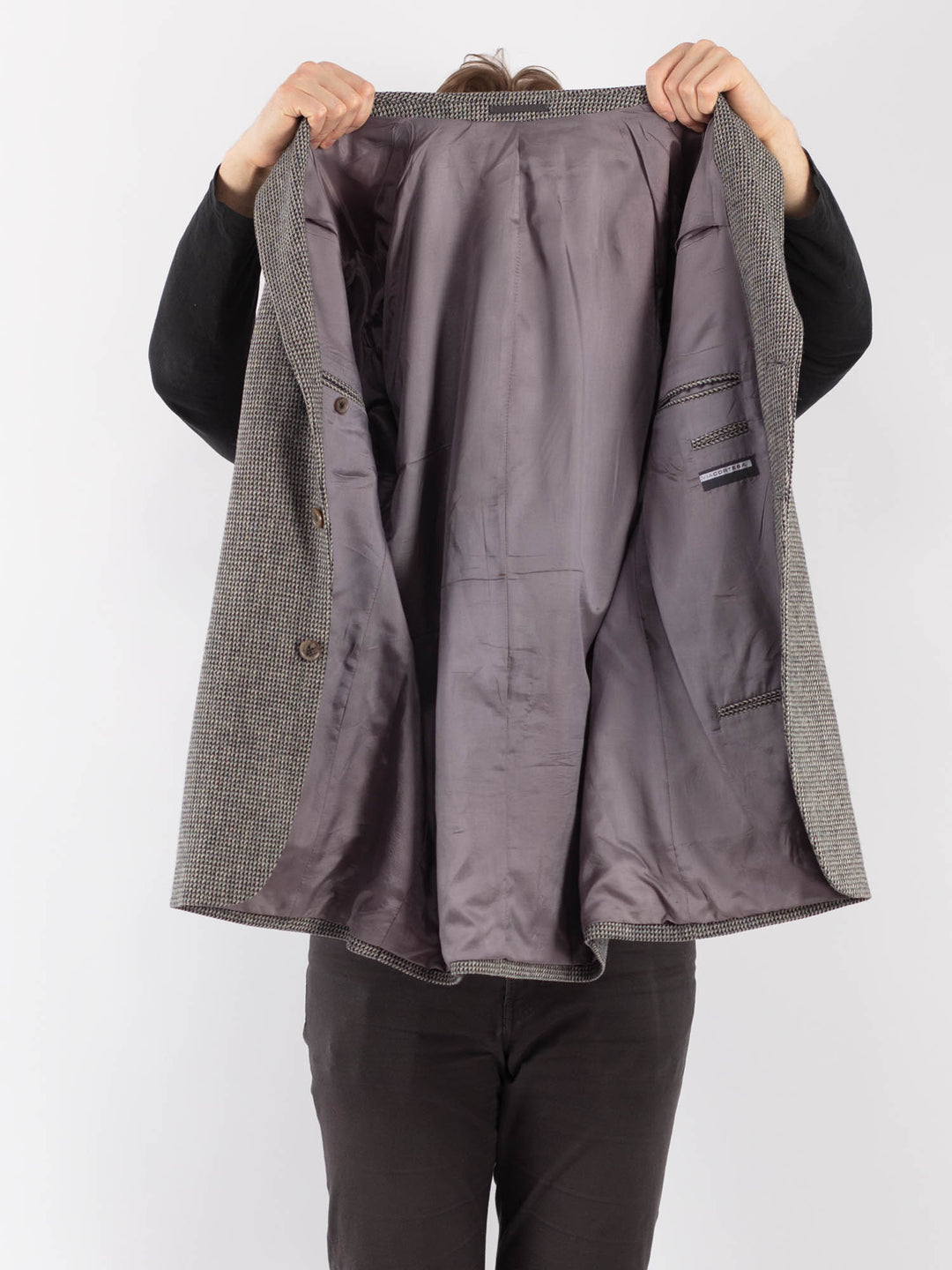 Vintage 70's Men Wool Blazer Jacket in Gray