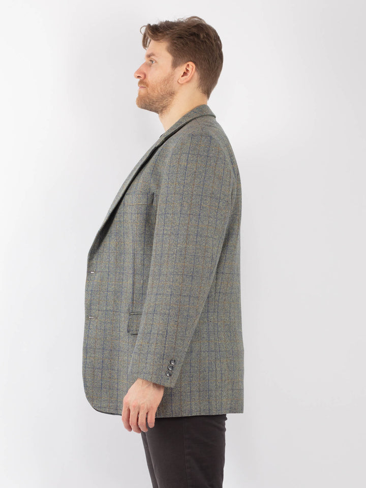 Vintage 70's Men Wool Blazer Jacket in Blue