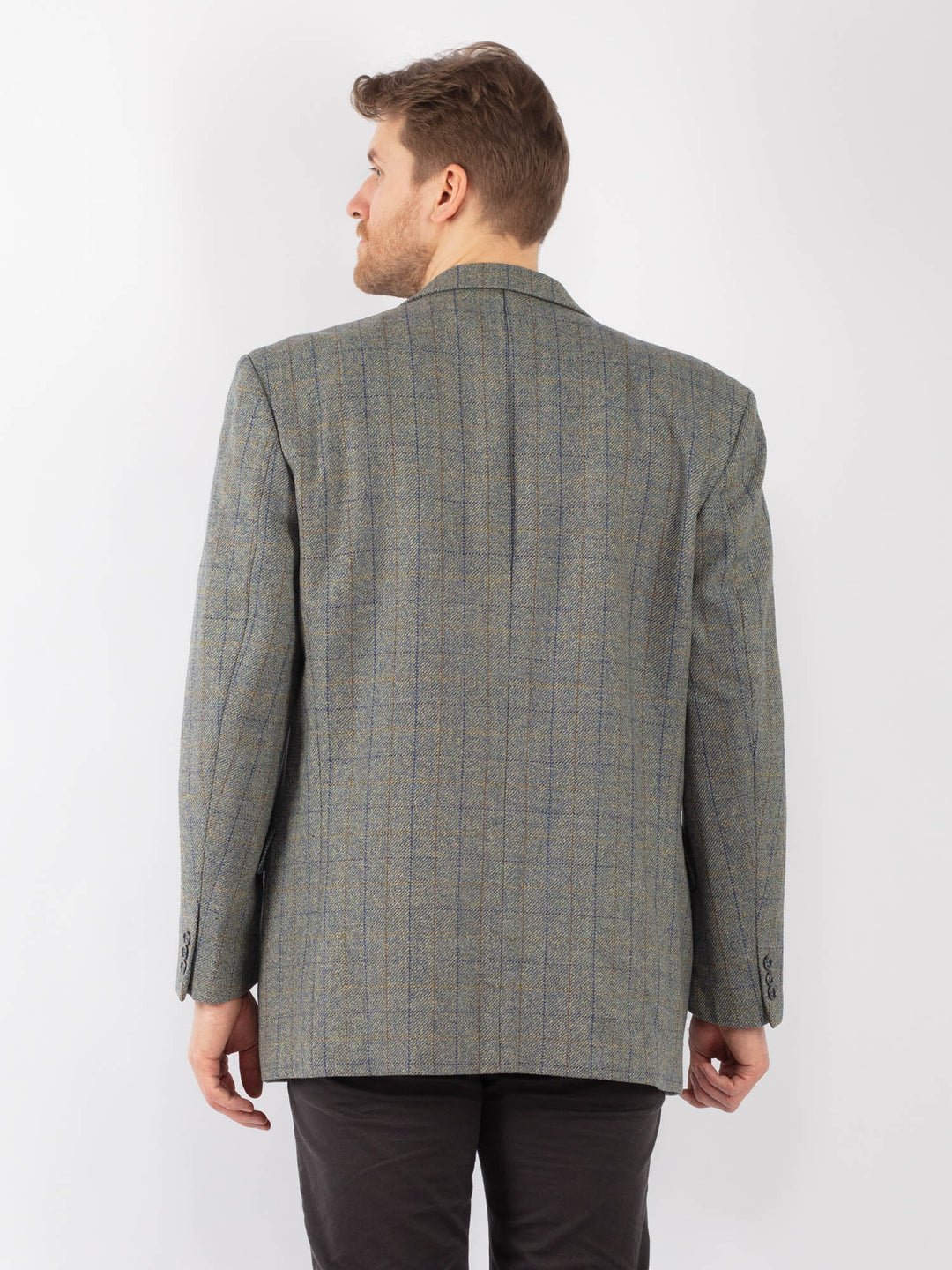 Vintage 70's Men Wool Blazer Jacket in Blue