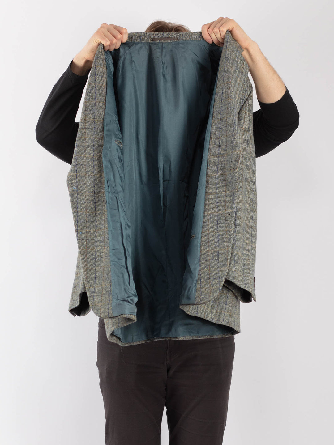 Vintage 70's Men Wool Blazer Jacket in Blue