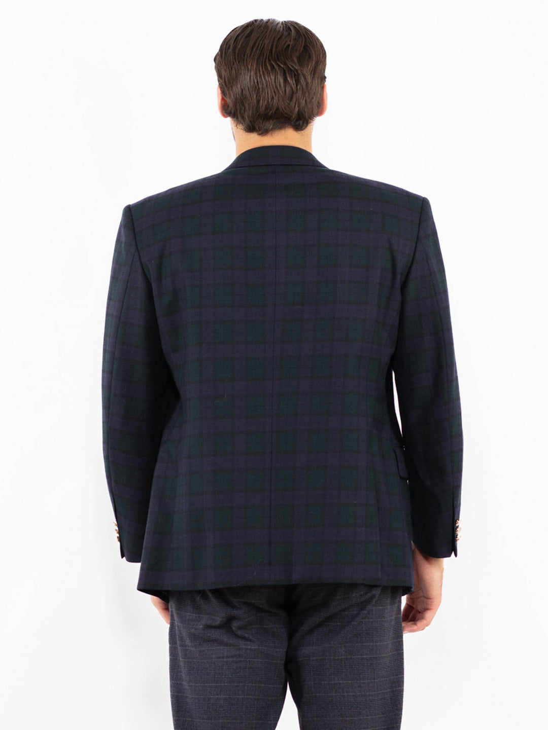 Vintage 70's Men Wool Blazer Jacket in BlueZ2421