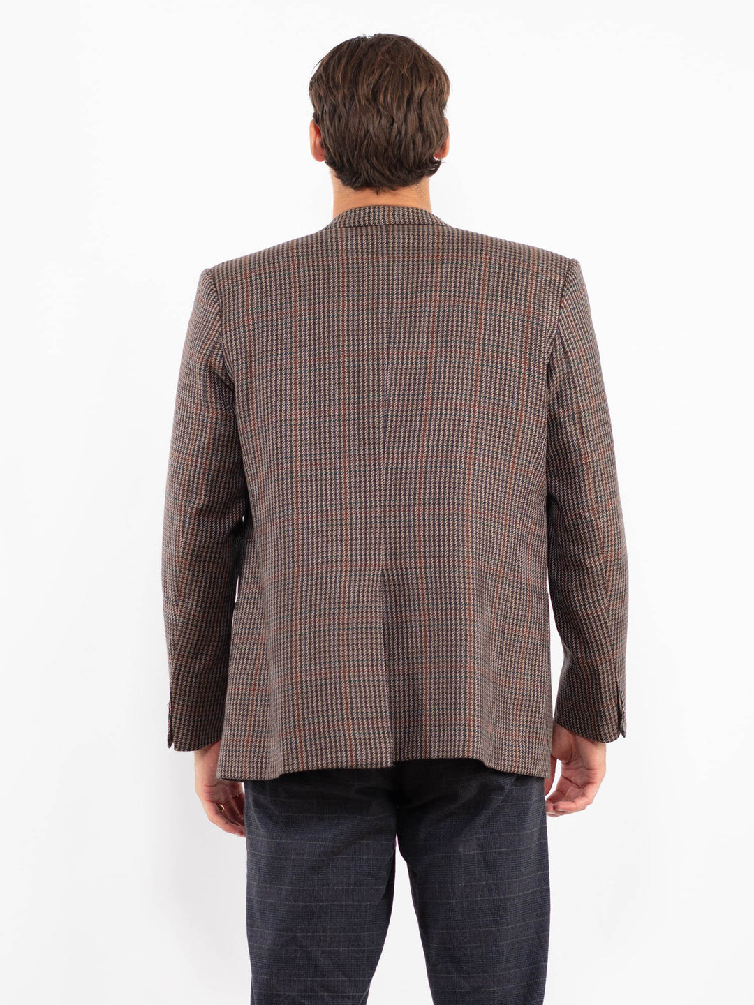 Vintage 70's Men Wool Blazer Jacket in Brown