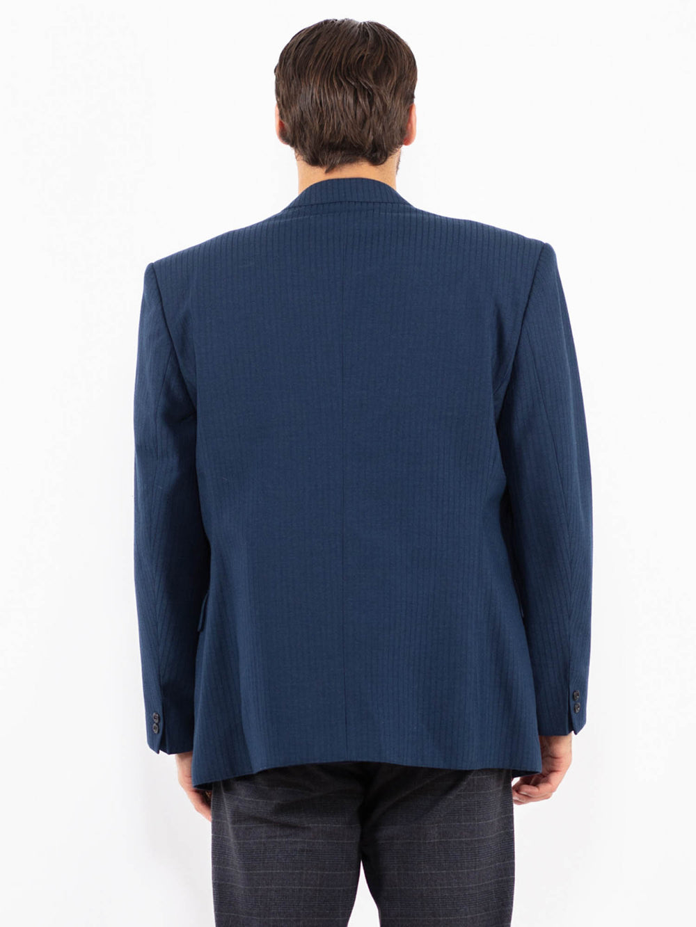 Vintage 70's Men Wool Blend Blazer Jacket in BlueZ2434