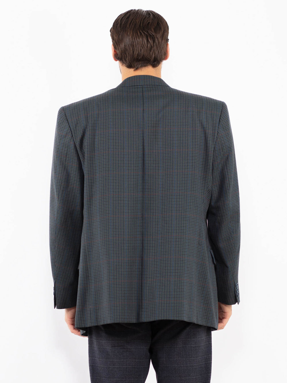 Vintage 70's Men Wool Blend Blazer Jacket in BlueZ2436