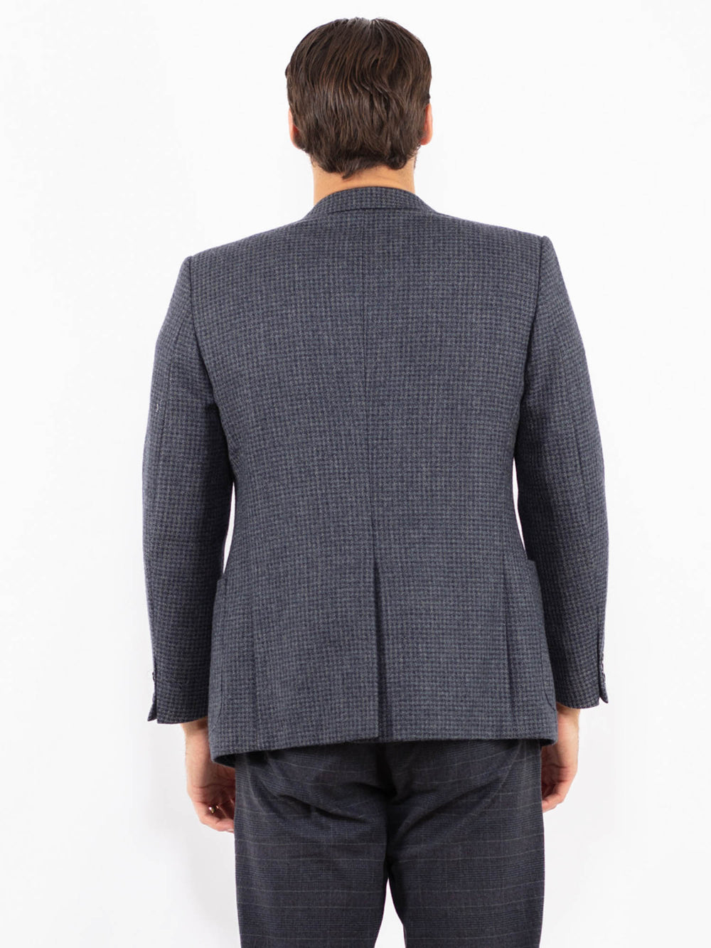 Vintage 70's Men Wool Blazer Jacket in BlueZ2439