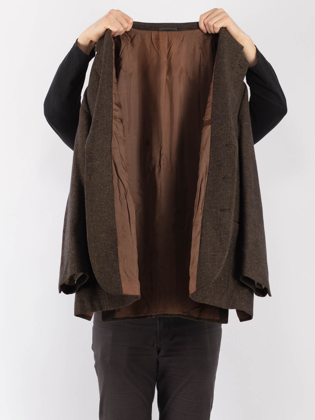 Vintage 70's Men Wool Blazer Jacket in Dark Green