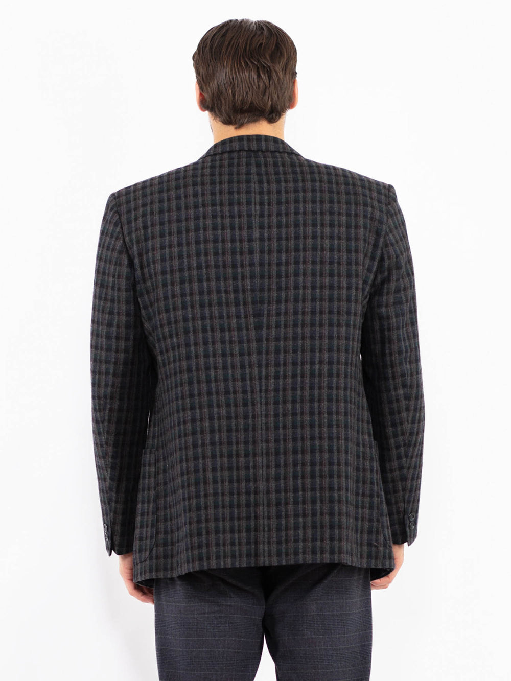 Vintage 70's Men Wool Blazer Jacket in GrayZ2441