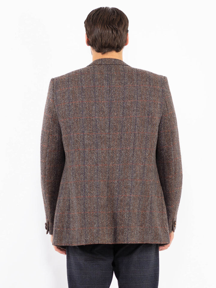 Vintage 70's Men Wool Blazer Jacket in BrownZ2443