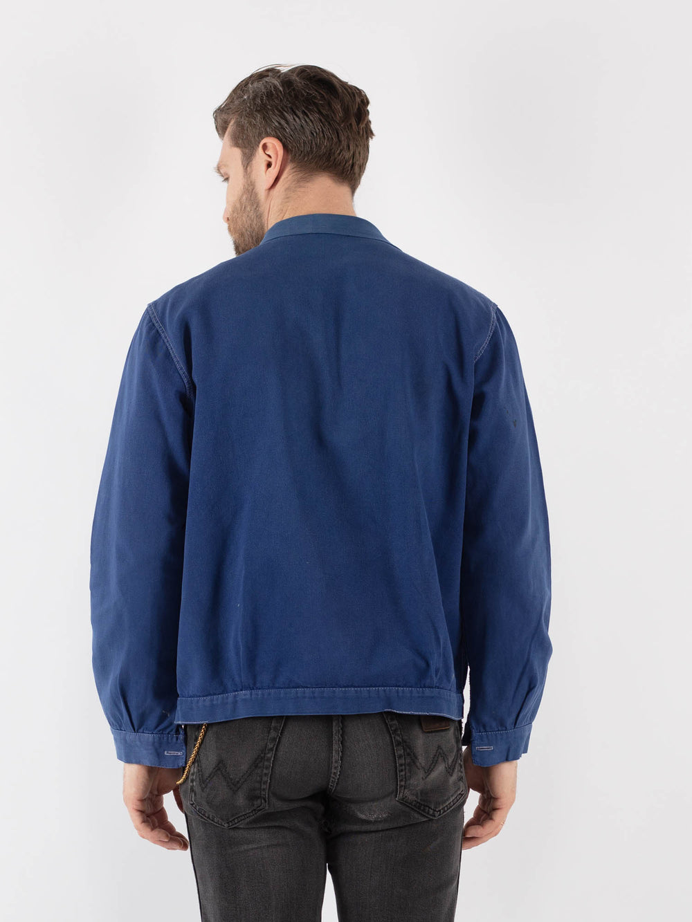 Vintage 70's Men Work Jacket in Blue