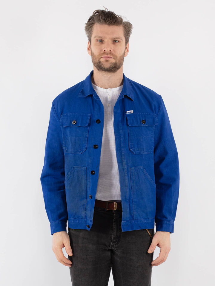 Vintage 70's Men Work Jacket in Blue