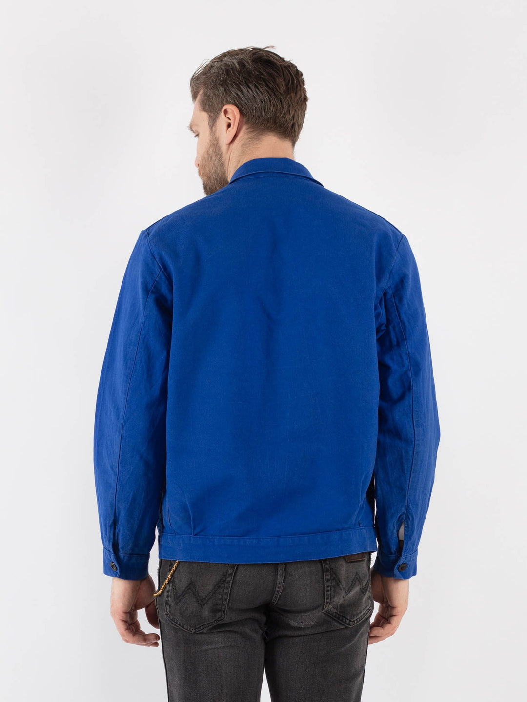 Vintage 70's Men Work Jacket in Blue