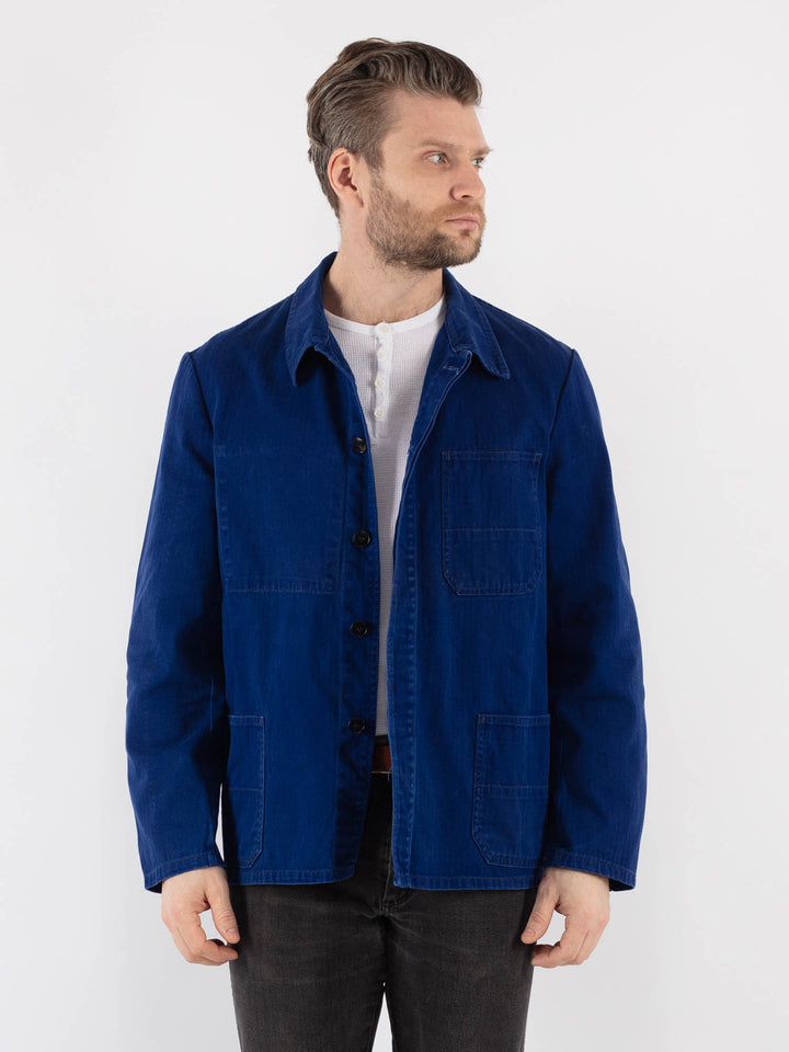 Vintage 70's Men Work Jacket in Blue
