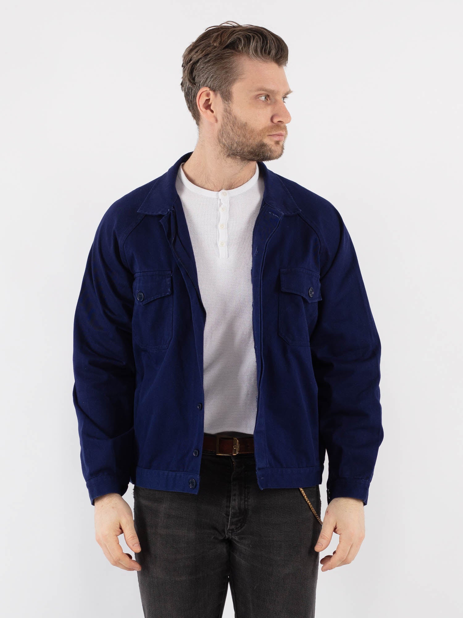 50s USA製　setlow WORK JACKETワークジャケットネイビー Vintage-70s-Men-Work-
