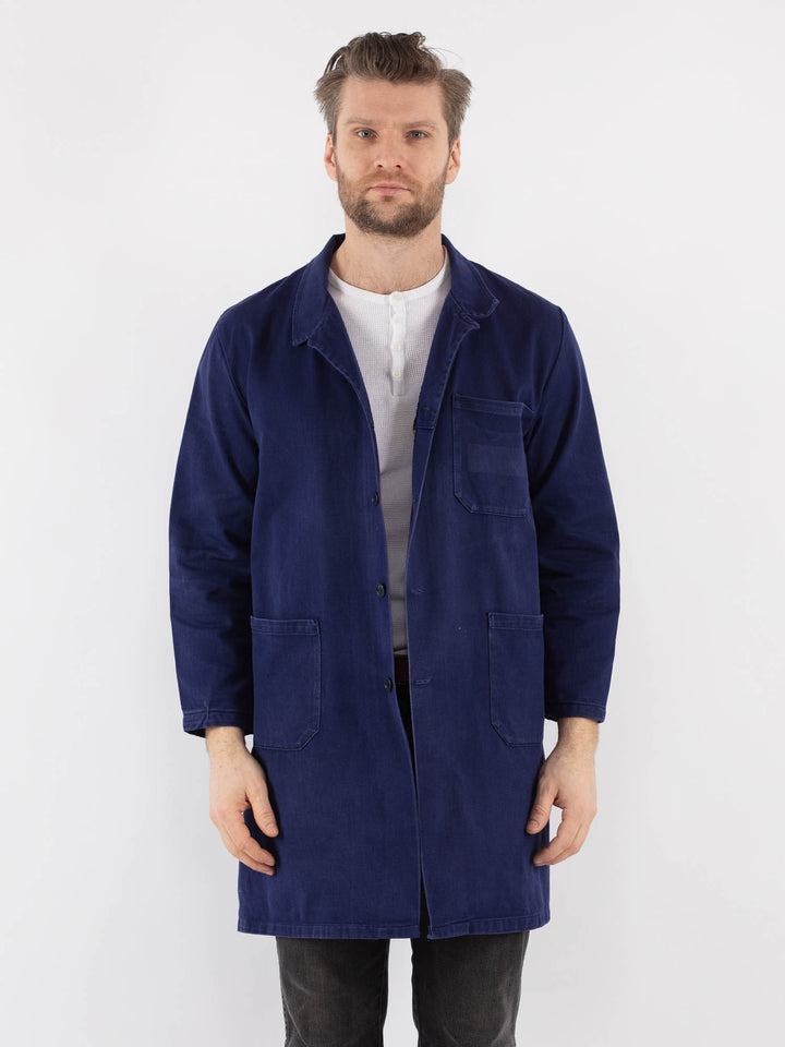 Vintage 70's Men Work Jacket in Blue