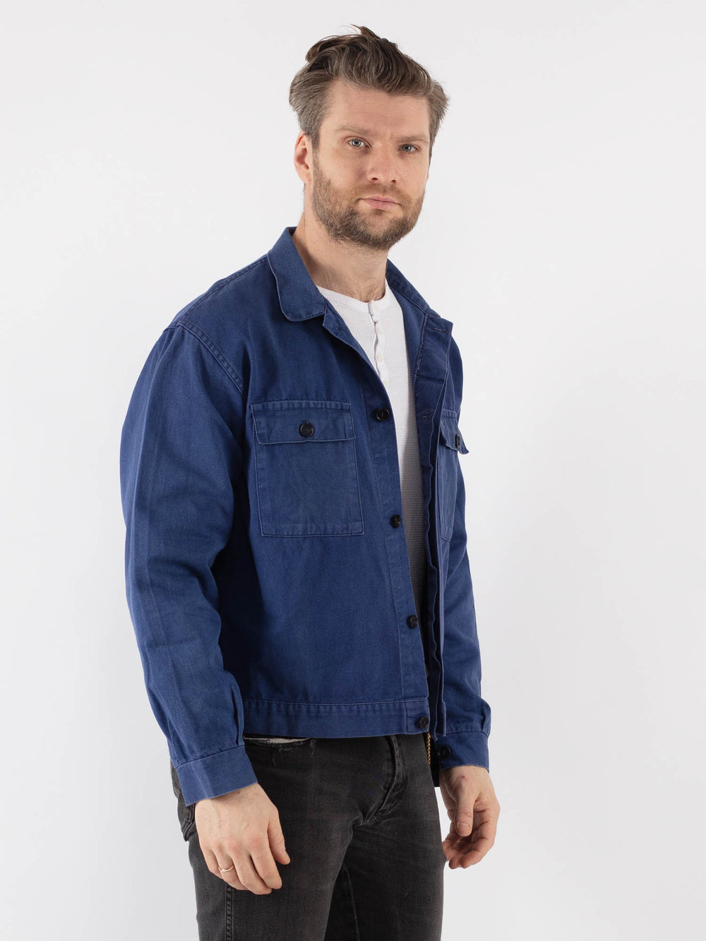 Vintage 70's Men Work Jacket in Blue