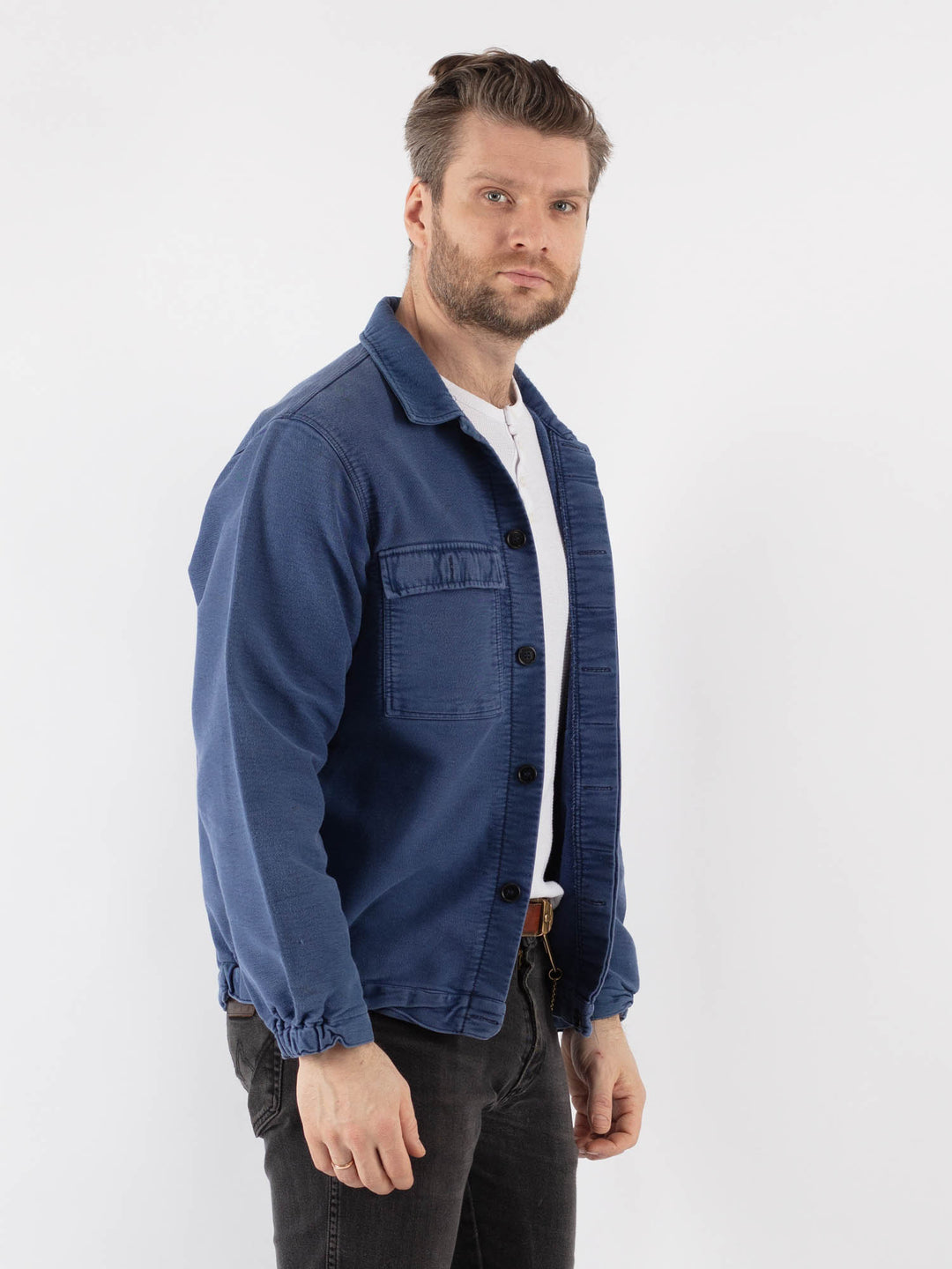 Vintage 70's Men Work Jacket in Blue
