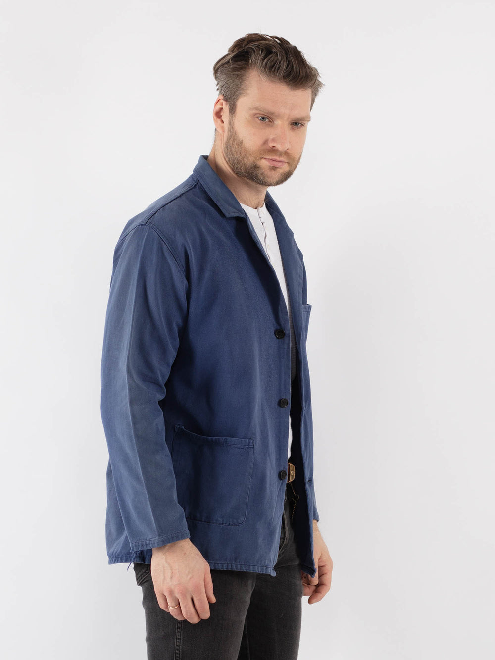 Vintage 70's Men Work Jacket in Blue