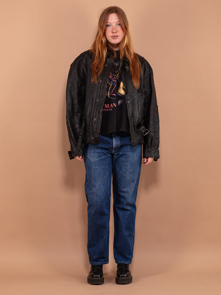 Vintage 70's Women Biker Leather Jacket - NorthernGrip