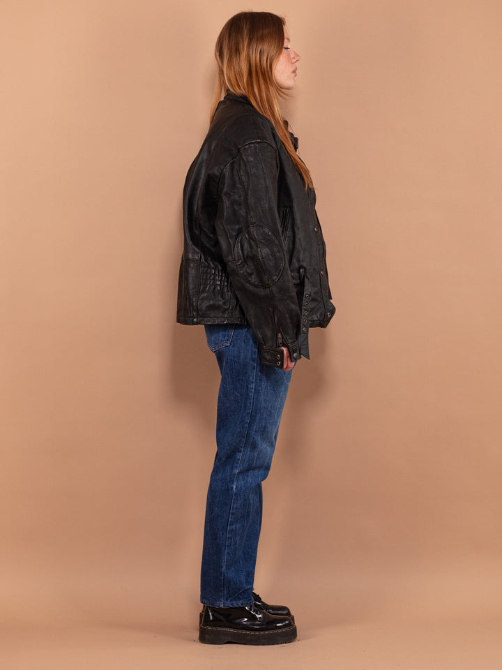 Vintage 70's Women Biker Leather Jacket - NorthernGrip