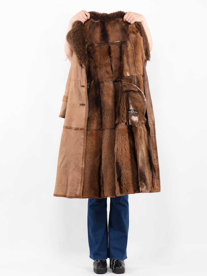Vintage 70's Women Fur Coat in BrownA0483