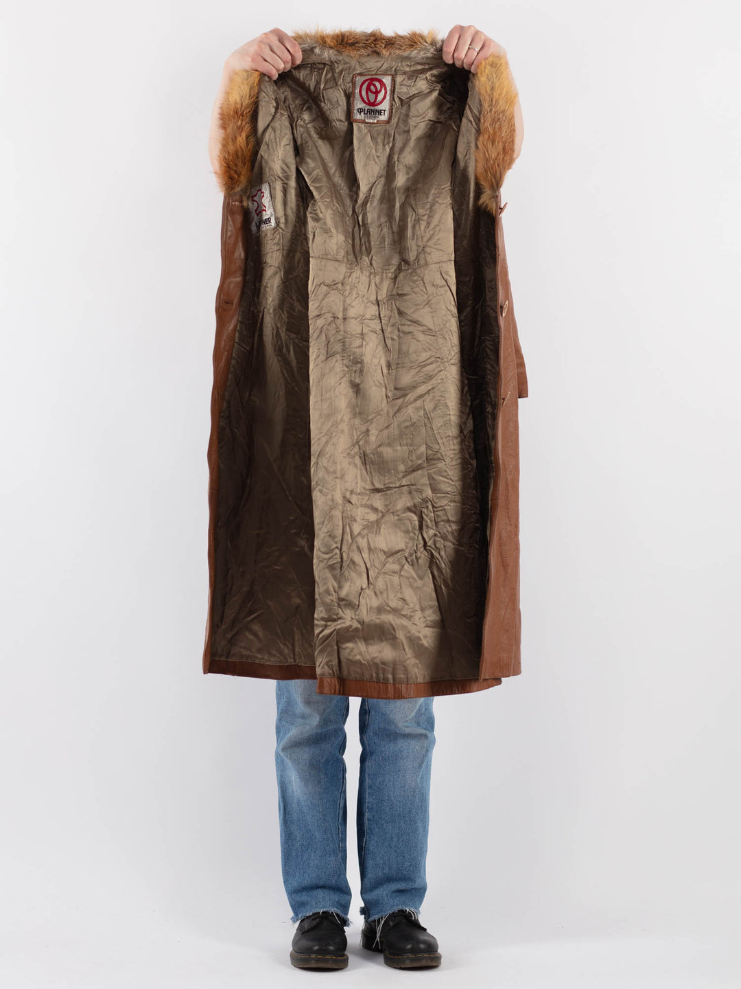 Vintage 70's Women Leather Coat in BrownV9296