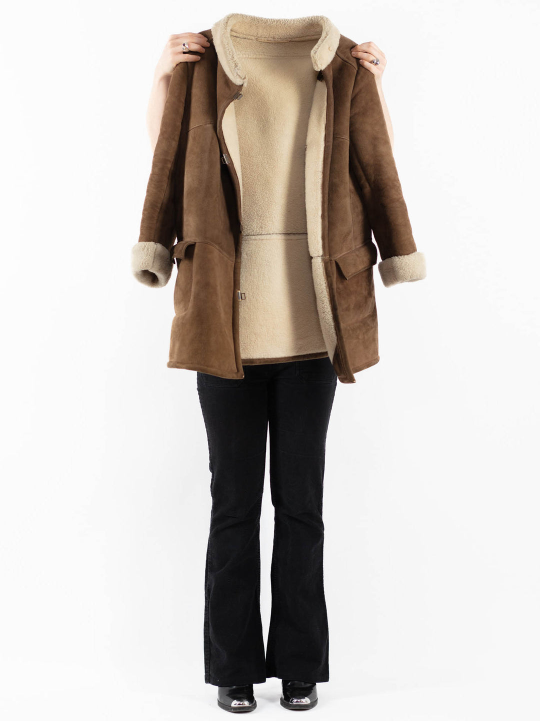 Vintage 70's Women Sheepskin Coat in BrownV9741