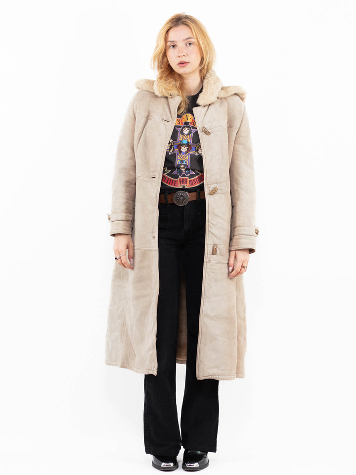 Vintage 70's Women Sheepskin Coat in BeigeA0137
