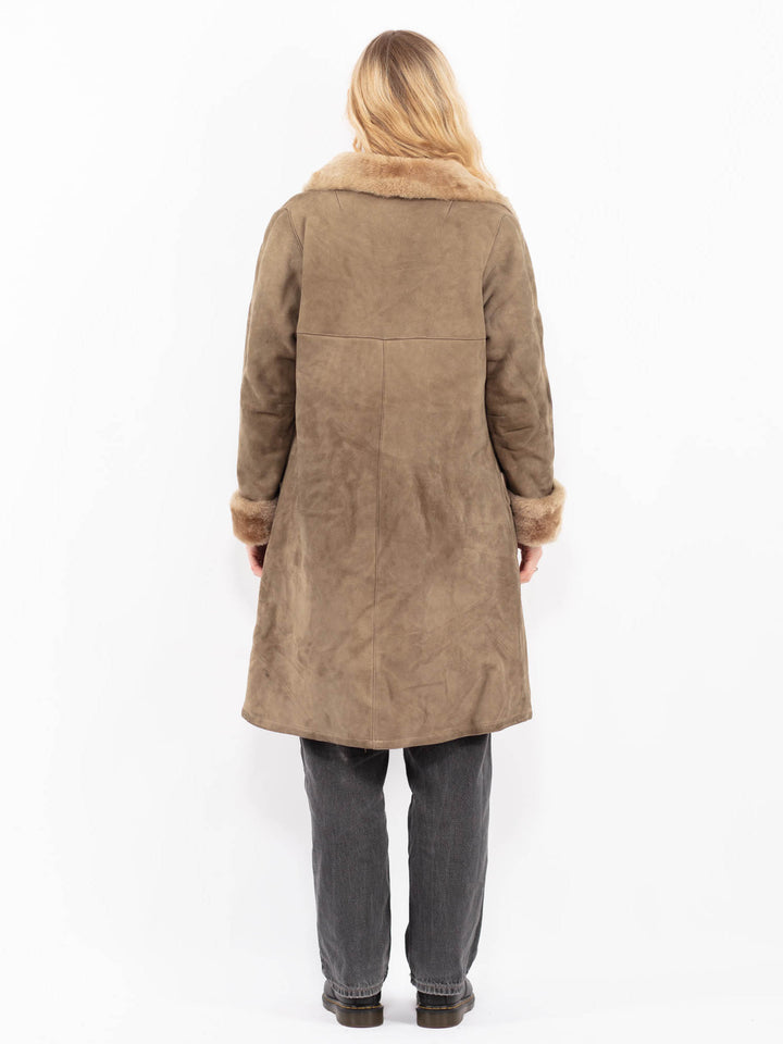 Vintage 70's Women Sheepskin Coat in BeigeA0591