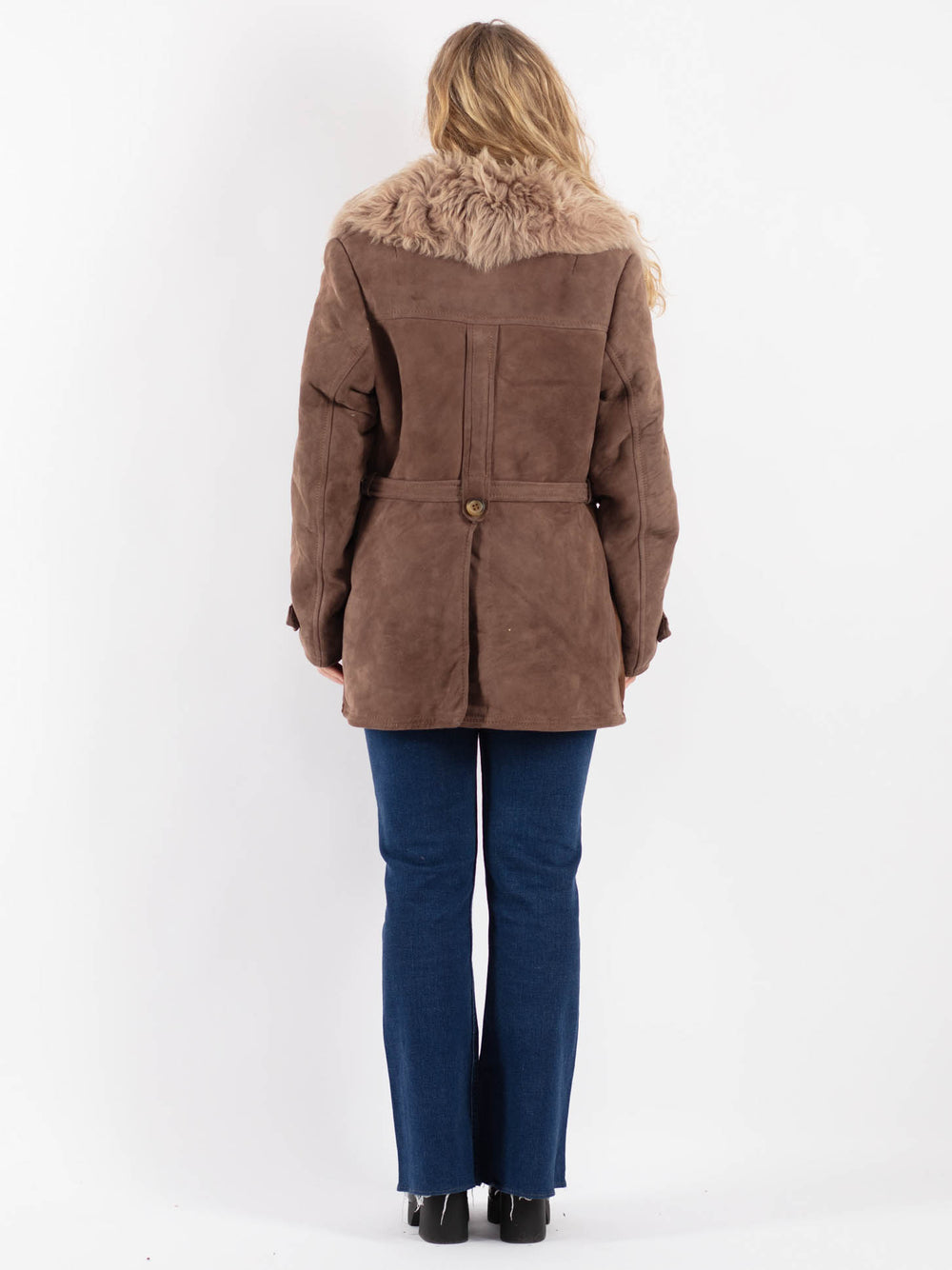 Vintage 70's Women Sheepskin Coat in BeigeV9136