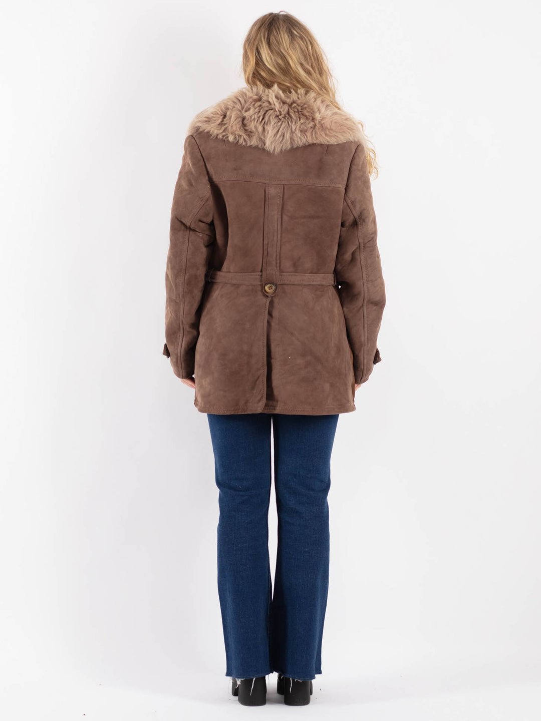 Vintage 70's Women Sheepskin Coat in BeigeV9136