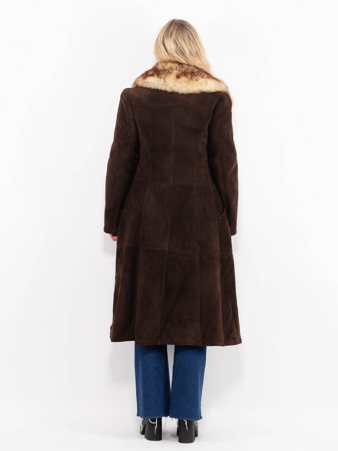 Vintage 70's Women Sheepskin Coat in BrownA0981