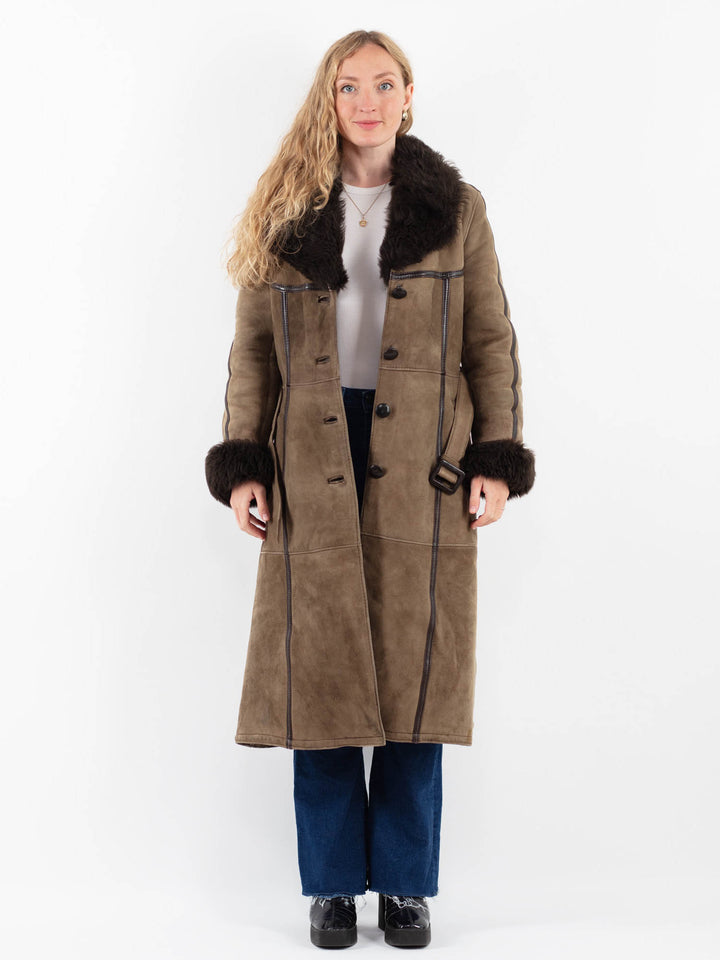 Vintage 70's Women Sheepskin Coat in BeigeV9852