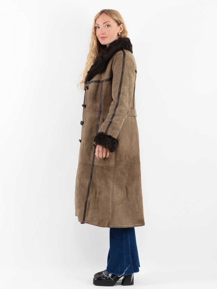 Vintage 70's Women Sheepskin Coat in BeigeV9852