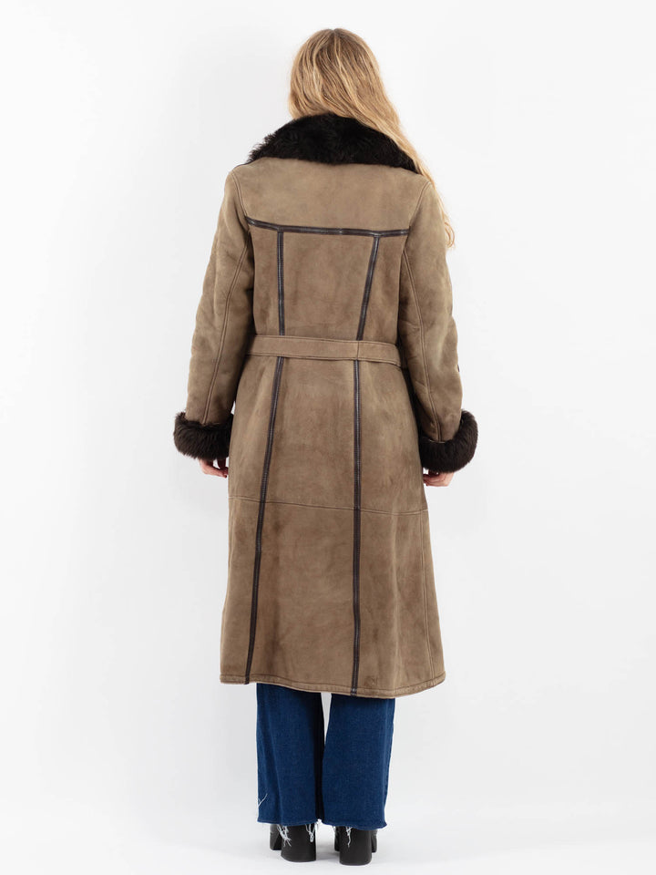 Vintage 70's Women Sheepskin Coat in BeigeV9852