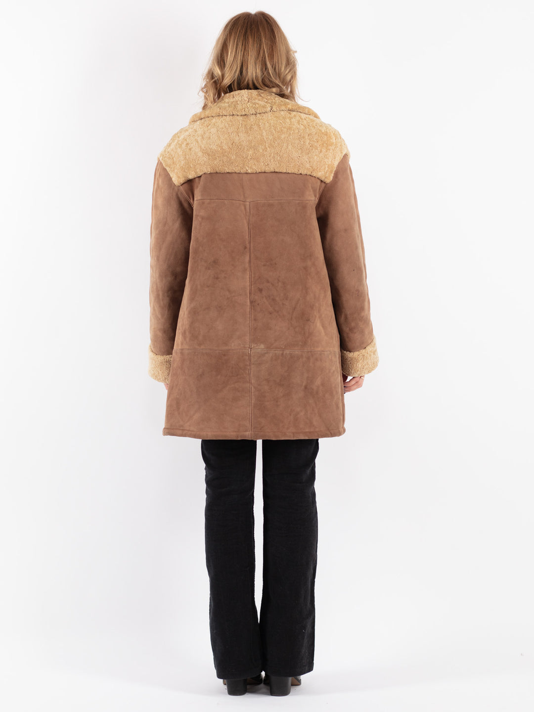 Vintage 70's Women Sheepskin Coat in Brown