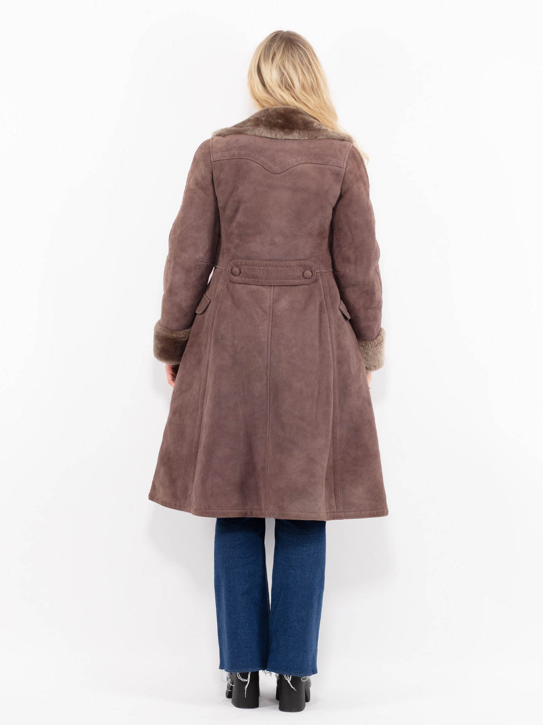 Vintage 70's Women Sheepskin Coat in BrownA0983