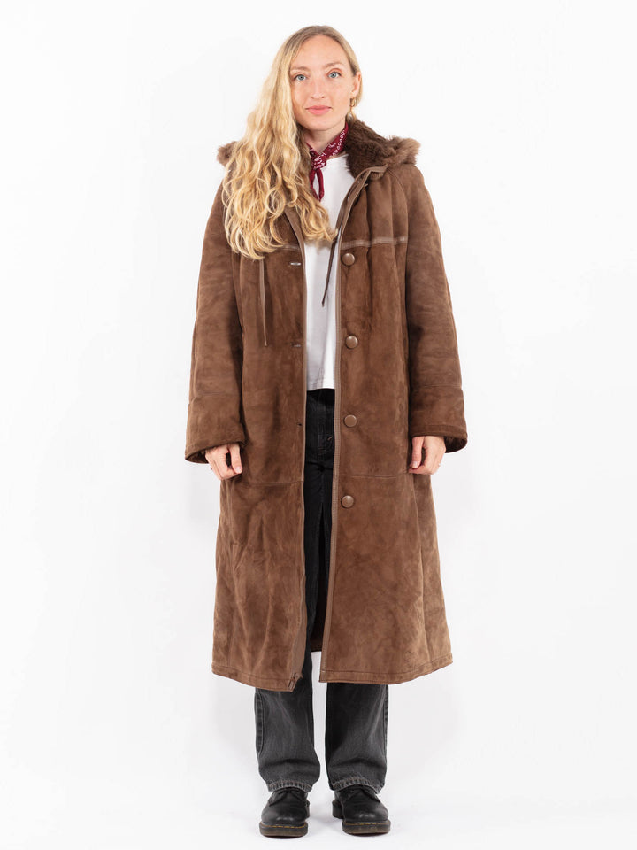 Vintage 70's Women Sheepskin Coat in BrownA0600