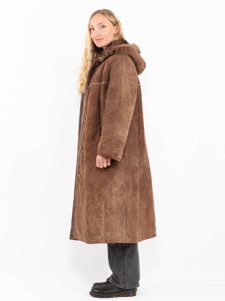 Vintage 70's Women Sheepskin Coat in BrownA0600