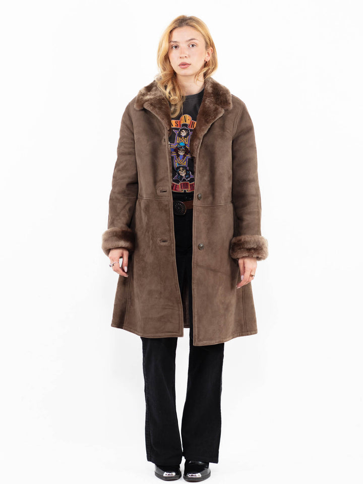Vintage 70's Women Sheepskin Coat in BrownA0150