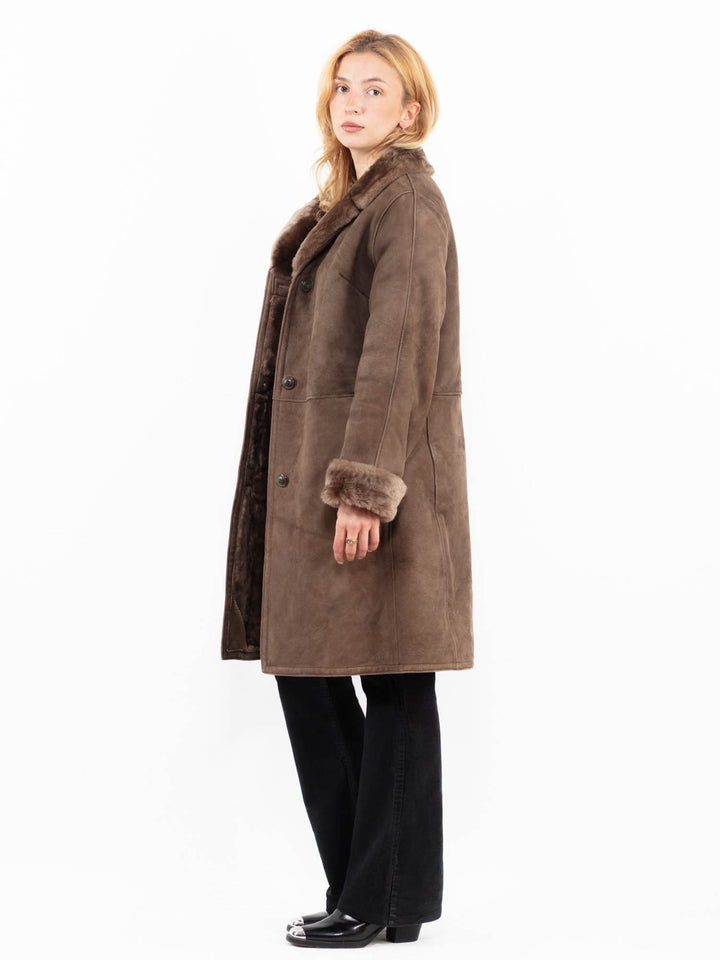 Vintage 70's Women Sheepskin Coat in BrownA0150