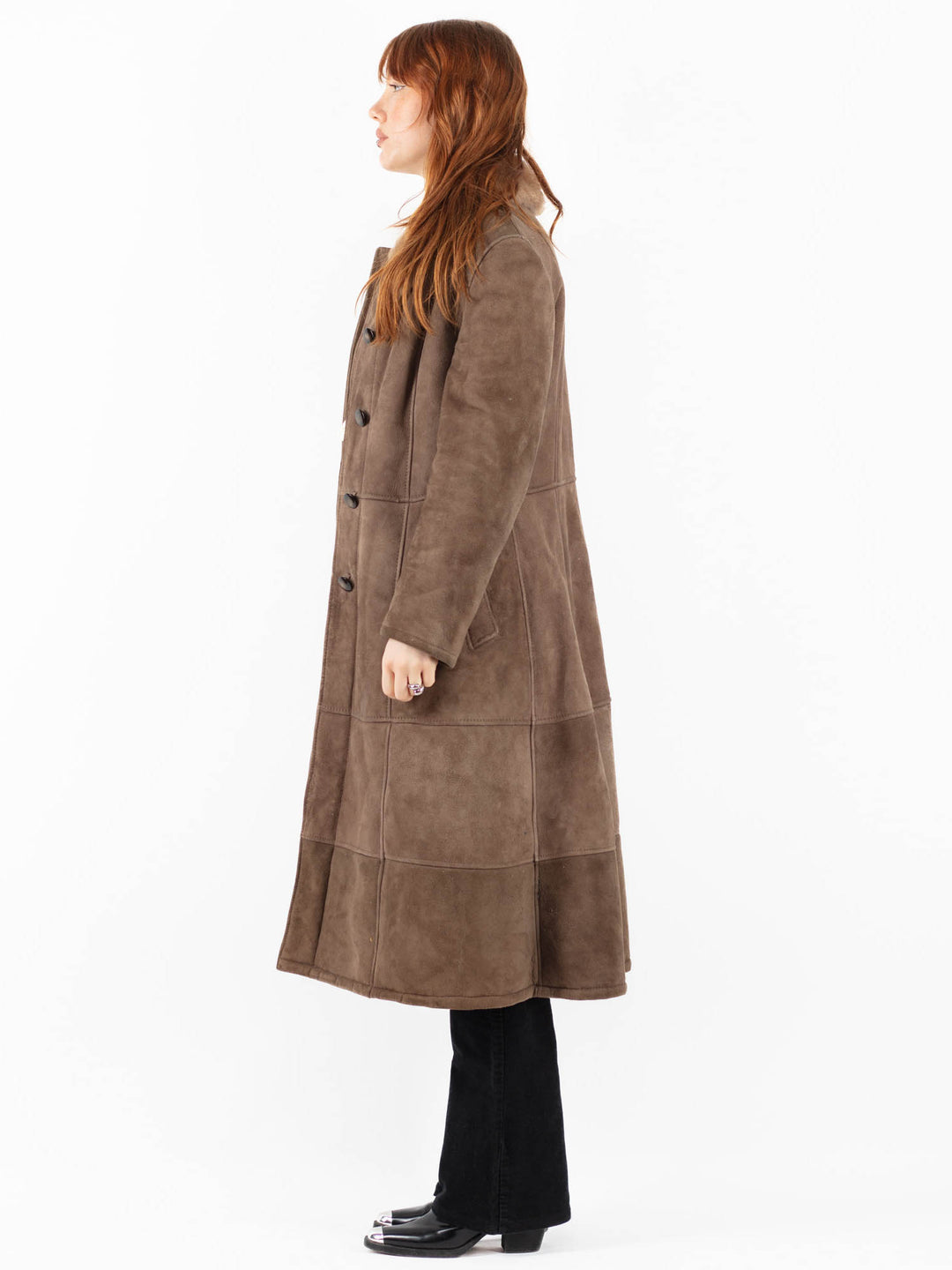 Vintage 70's Women Sheepskin Coat in BeigeV9754