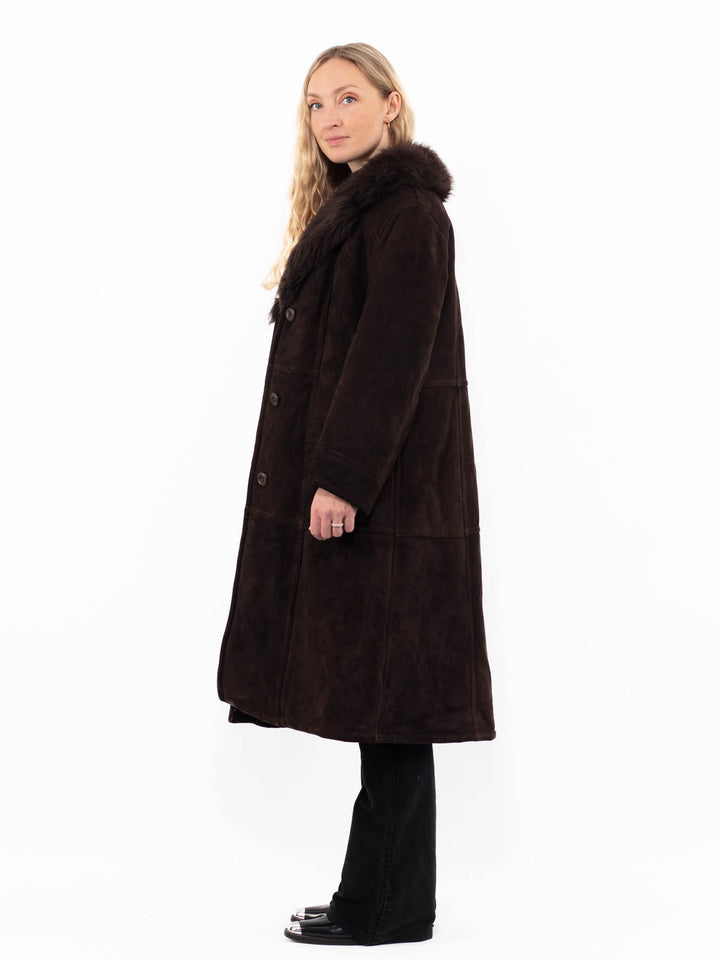 Vintage 70's Women Sheepskin Coat in BrownA0884