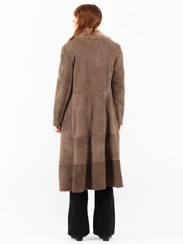 Vintage 70's Women Sheepskin Coat in BeigeV9754