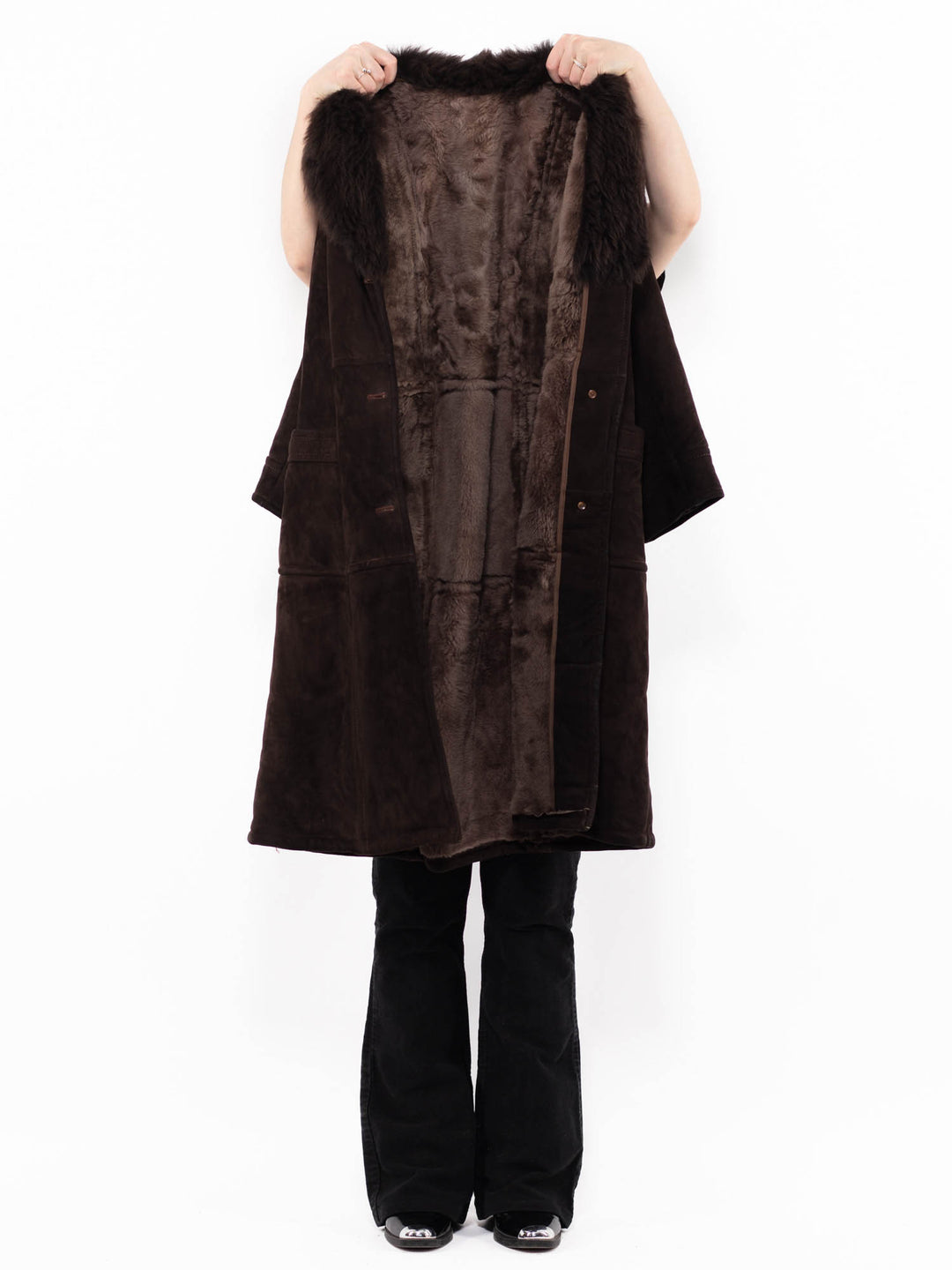 Vintage 70's Women Sheepskin Coat in BrownA0884