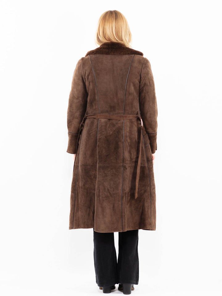Vintage 70's Women Sheepskin Coat in BrownA0152