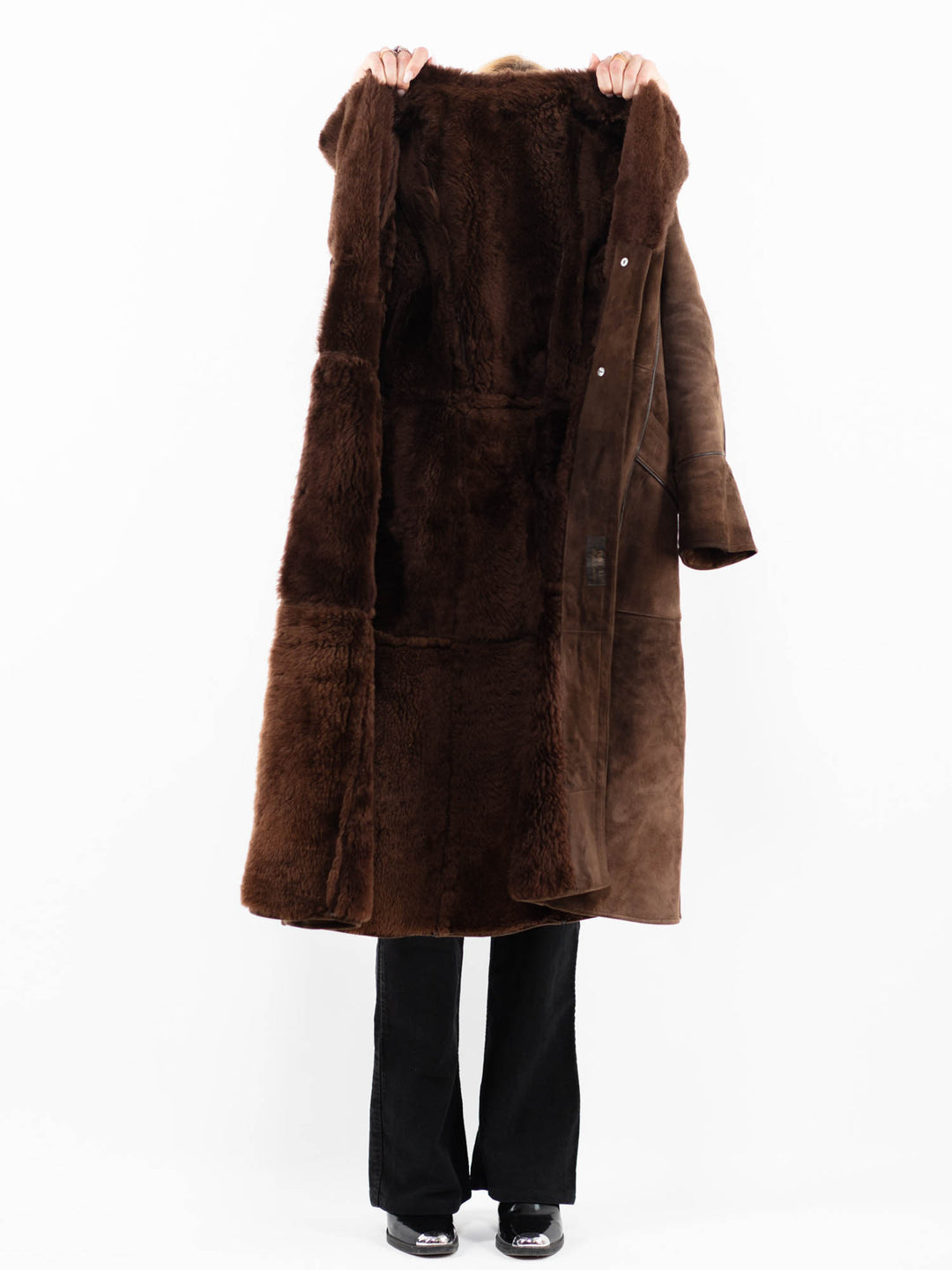 Vintage 70's Women Sheepskin Coat in BrownA0152
