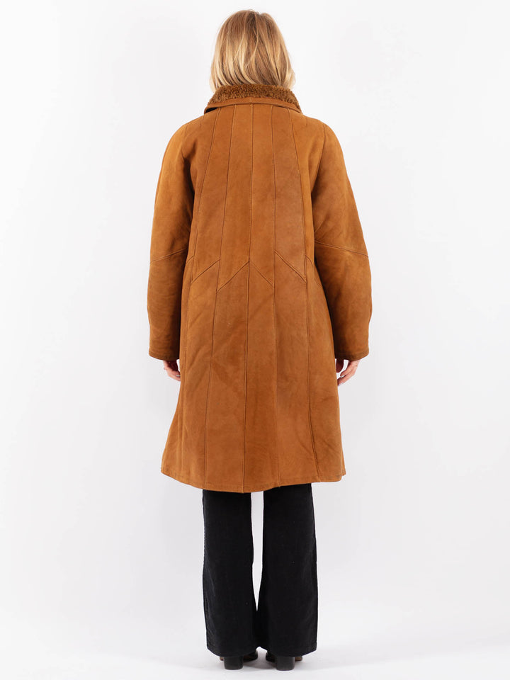Vintage 70's Women Sheepskin Coat in BrownV9651