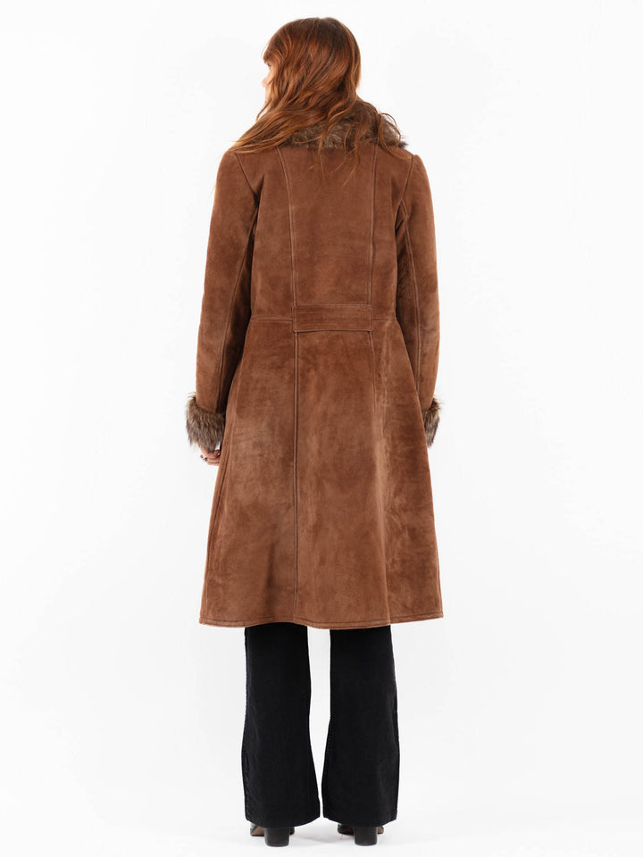 Vintage 70's Women Sheepskin Coat in BrownV9758